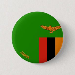Badge Rond 5 Cm Zambie Drapeau charmant patriotique