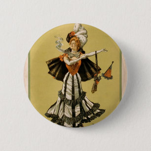 Badge Rond 5 Cm Zaza, théâtre vintage de "Mme Leslie Carter"