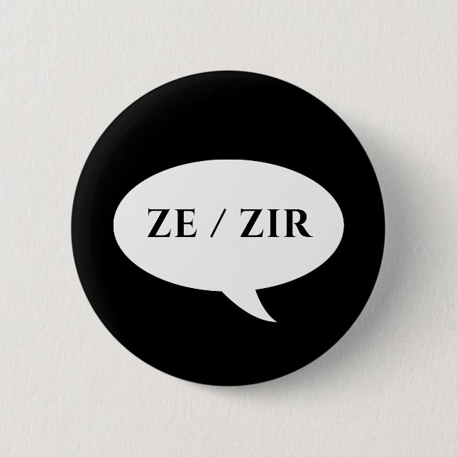 BADGE ROND 5 CM ZE ZIR PRONOUNS PATCH (Devant)
