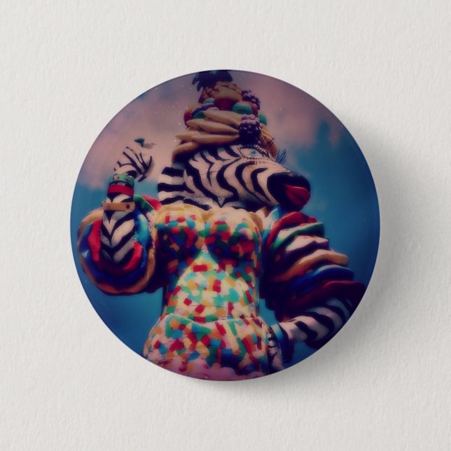 Badge Rond 5 Cm Zebra a Party Animal (Devant)