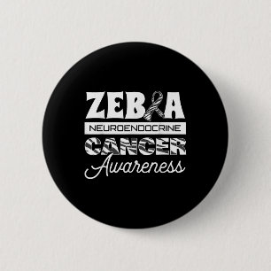 Badge Rond 5 Cm Zebra Neuroendocrine Cancer Sensibilisation Ruban 