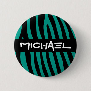Badge Rond 5 Cm Zebra rayures motif + votre arrière - plan & idées