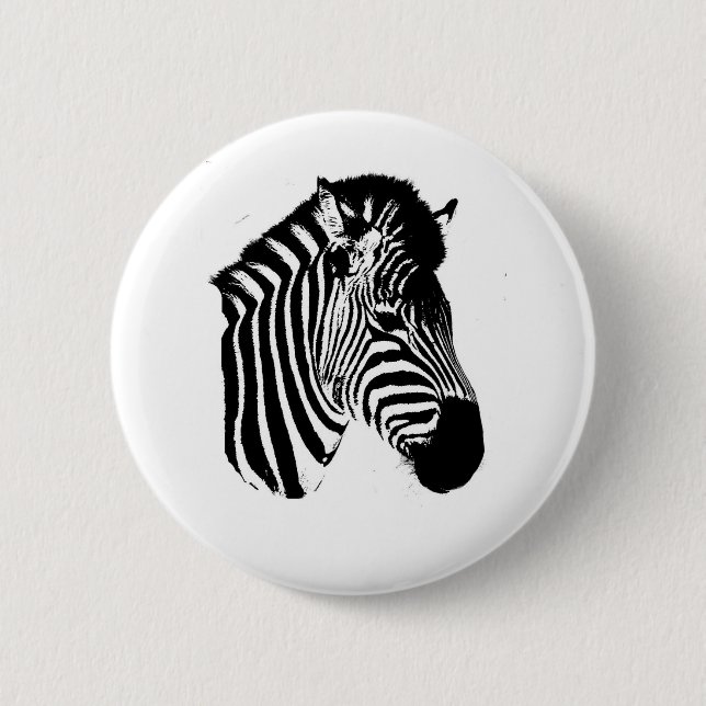 Badge Rond 5 Cm Zèbre (Devant)