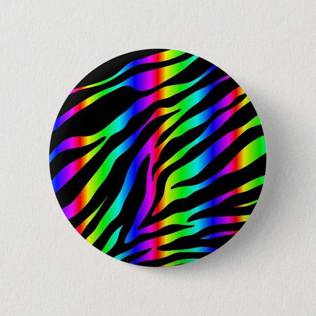 Badge Rond 5 Cm zèbre arc-en-ciel (Devant)