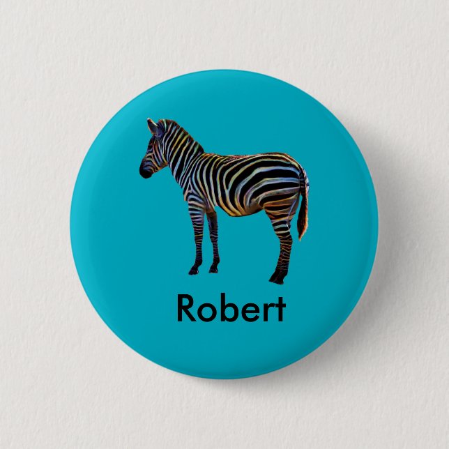 Badge Rond 5 Cm Zèbre au néon (Devant)