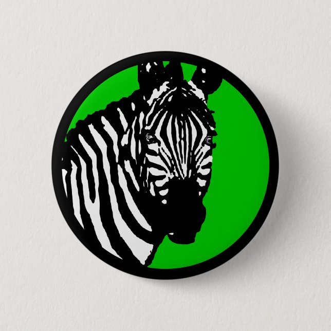 Badge Rond 5 Cm zèbre. couleur cercle personnalisable. (Devant)