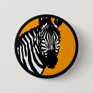 Badge Rond 5 Cm zèbre. couleur cercle personnalisable.