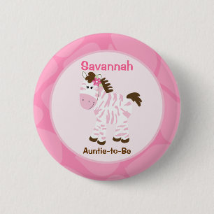 Badge Rond 5 Cm Zèbre nommé de rose d'étiquette customisé par