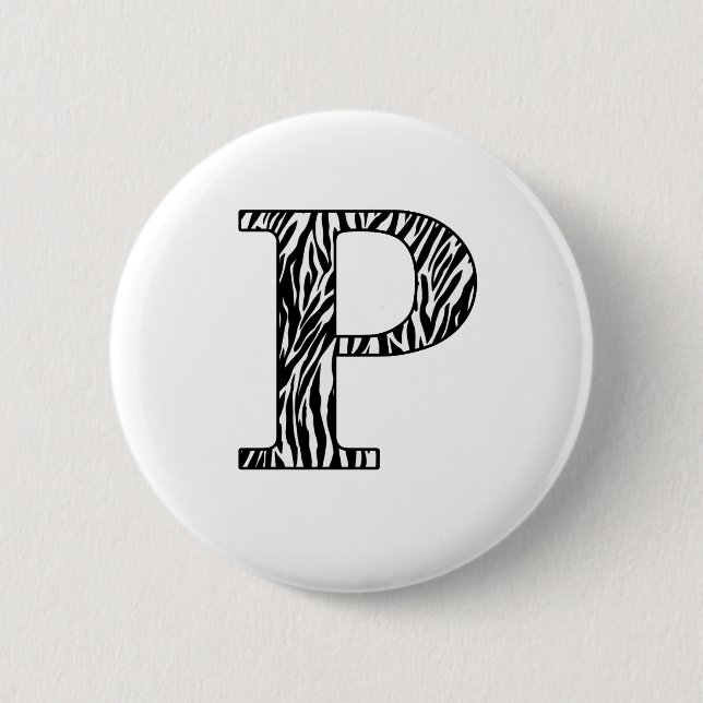 Badge Rond 5 Cm Zèbre P de Zilly (Devant)