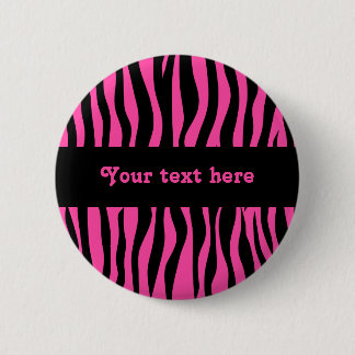 Badge Rond 5 Cm Zèbre rose chic