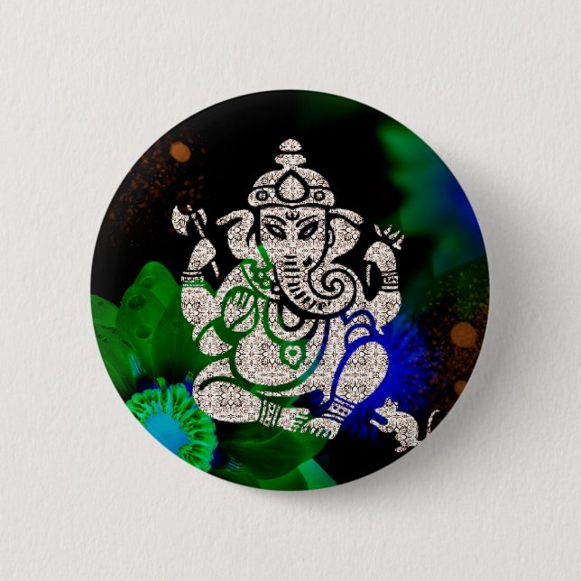 Badge Rond 5 Cm Zen Ganesh (Devant)