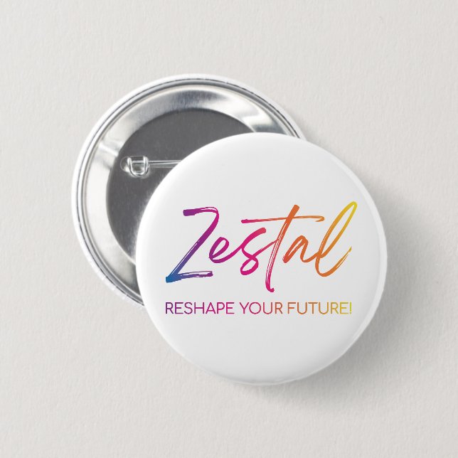 Badge Rond 5 Cm Zestal - Refaçonnez votre avenir ! (Devant & derrière)
