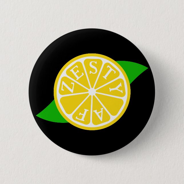 Badge Rond 5 Cm Zesty AF - tranche de citron (Devant)