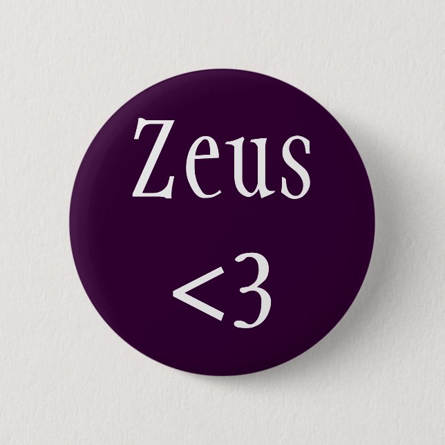 Badge Rond 5 Cm Zeus <3 Roi du Panthéon Grec (Devant)