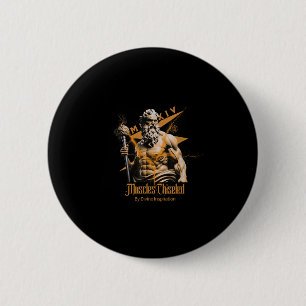 Badge Rond 5 Cm Zeus Dieux Grecs Tonnerre Mythologie Gym Fitness M