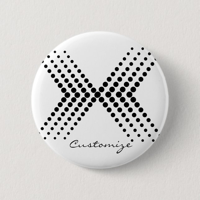 Badge Rond 5 Cm Zigzag Abstrait demi-tonique (Devant)