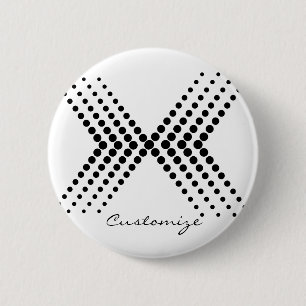 Badge Rond 5 Cm Zigzag Abstrait demi-tonique