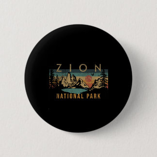 Badge Rond 5 Cm Zion National Park Utah Usa Vintage extérieur