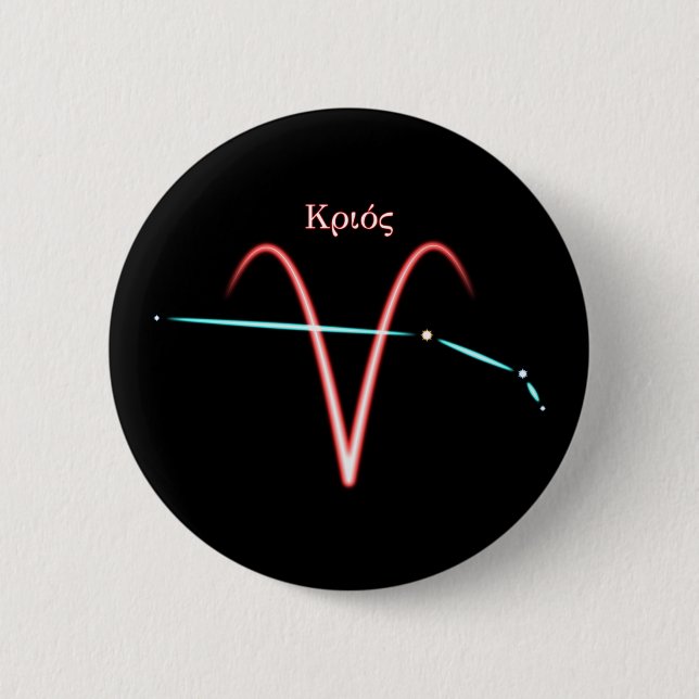 Badge Rond 5 Cm Zodiac Constellation Aries Button (Devant)