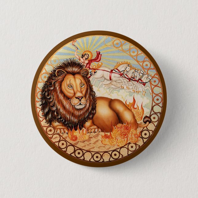 Badge Rond 5 Cm Zodiac Leo - Customisez-le ! (Devant)