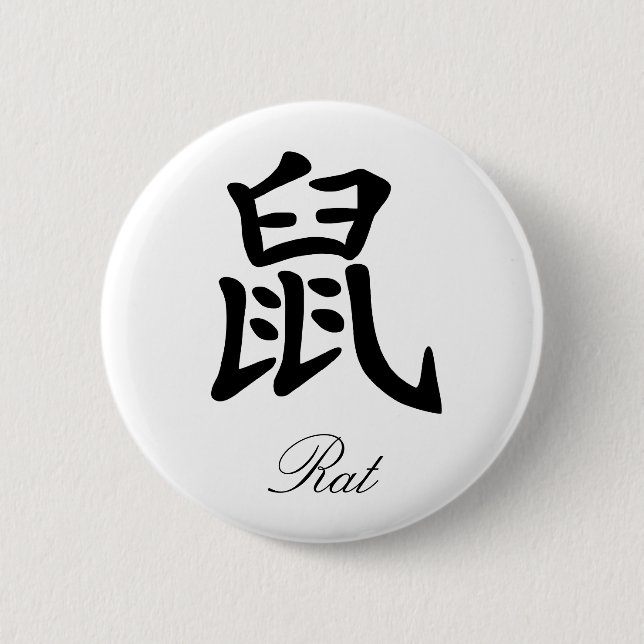 Badge Rond 5 Cm Zodiaque chinois - rat (Devant)