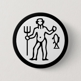 Badge Rond 5 Cm Zodiaque de police : AQUARIUS + vos couleurs et vo