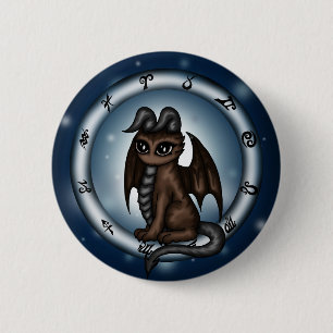 Badge Rond 5 Cm Zodiaque de Taureau de dragon
