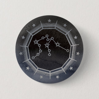 Badge Rond 5 Cm Zodiaque Sombre : Signe du zodiaque du Verseau Noi