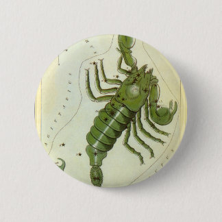 Badge Rond 5 Cm Zodiaque vintage, Astrologie Scorpio Constellation