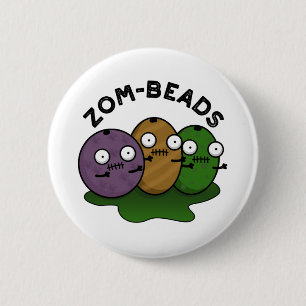 Badge Rond 5 Cm Zom-perles amusant Halloween Zombie perles jeu