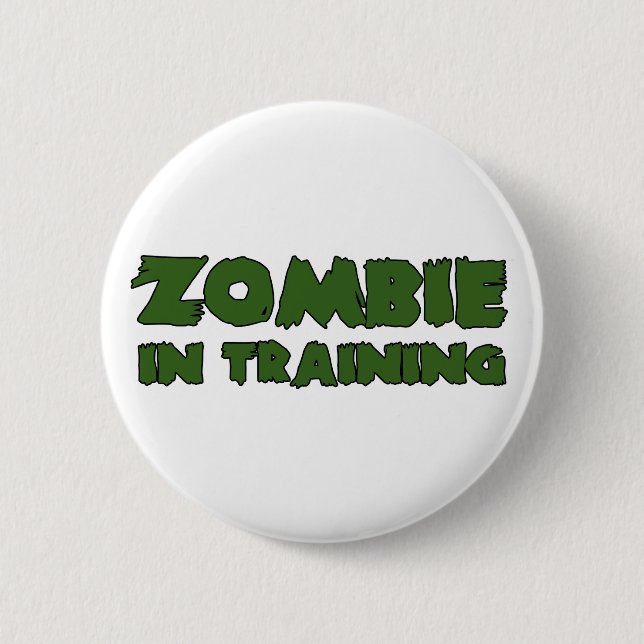 Badge Rond 5 Cm Zombi dans la formation (Devant)
