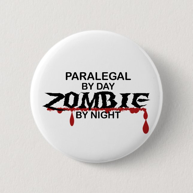 Badge Rond 5 Cm Zombi de paralégal (Devant)