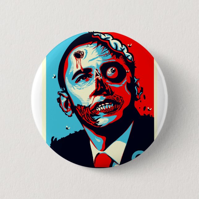 Badge Rond 5 Cm zombi d'obama (Devant)
