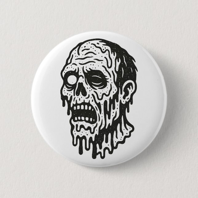 Badge Rond 5 Cm Zombie (Devant)
