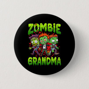 Badge Rond 5 Cm Zombie Grand-mère Halloween Costume famille Corres