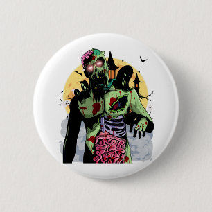 Badge Rond 5 Cm Zombie Halloween T ChemiseScary Zombie Halloween Z