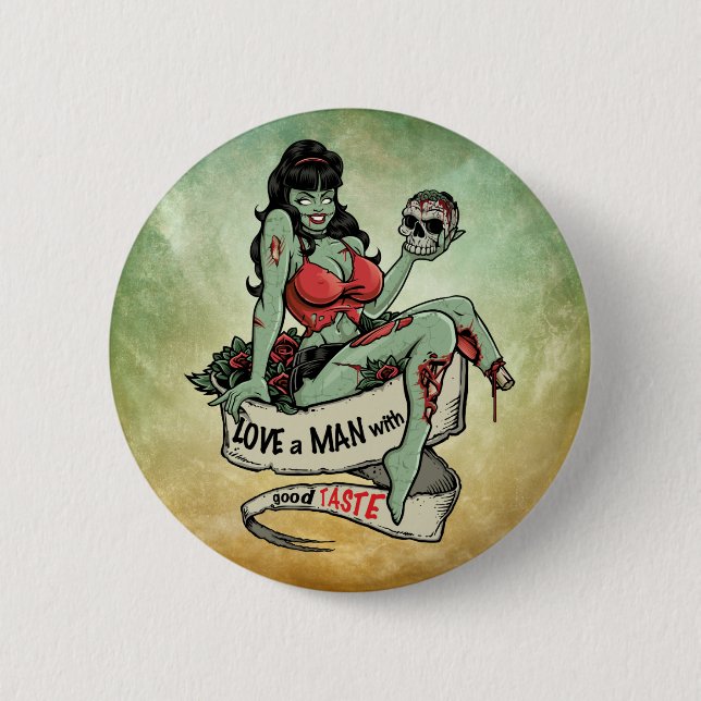 Badge Rond 5 Cm Zombie Love (Devant)