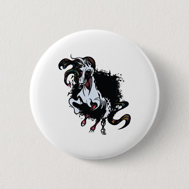 Badge Rond 5 Cm Zombie Unicorn Standing (Devant)