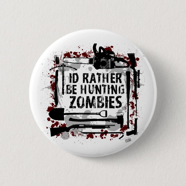 Badge Rond 5 Cm Zombis de chasse (Devant)