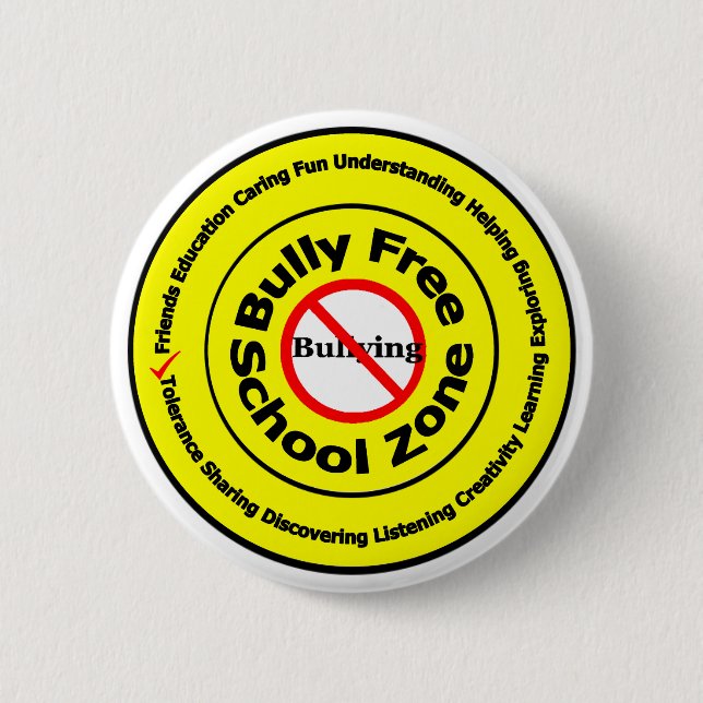 Badge Rond 5 Cm Zone d'école libre de despote (Devant)