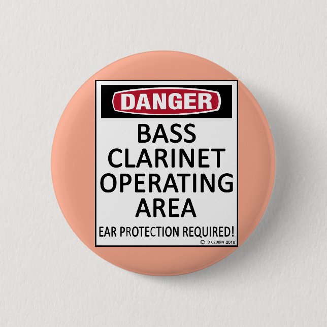 Badge Rond 5 Cm Zone d'exploitation Bass Clarinet (Devant)