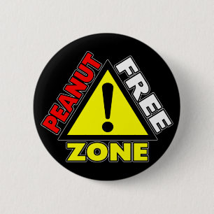 Badge Rond 5 Cm Zone franche d'arachide (allergie d'arachide)