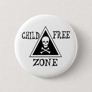 Badge Rond 5 Cm Zone Sans Enfant