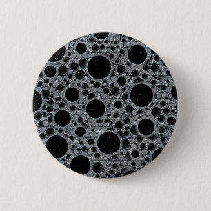 Badge Rond 5 Cm Zones de bulles spatiales - Argent Parties scintil