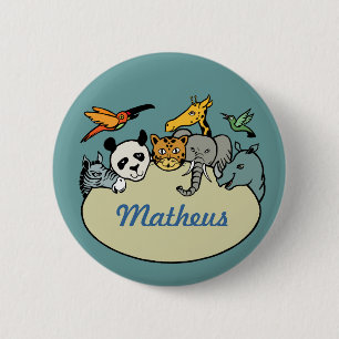 Badge Rond 5 Cm zoo personnalisé animaux de famille