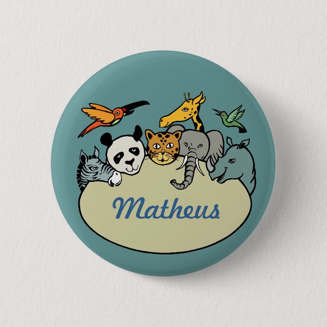 Badge Rond 5 Cm zoo personnalisé animaux de famille (Devant)