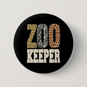 Badge Rond 5 Cm Zookeeper Animaux Zoo Wildlife Lover Safari Savann