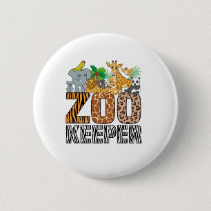 Badge Rond 5 Cm Zookeeper Costume Zebra Wild Print Animal Africain