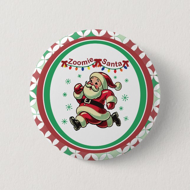 Badge Rond 5 Cm Zoomie Père Noël Noël (Devant)