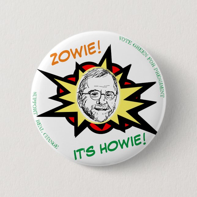 BADGE ROND 5 CM ZOWIE ! C'EST HOWIE ! (Devant)